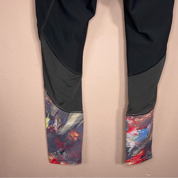 SMALL LAYER 8 LEGGINGS GREY COLORFUL ACCENT STRETCH ACTIVEWEAR ATHLETIC - Picture 8 of 11